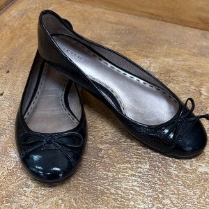 Coach Shiny Black Bow Flats